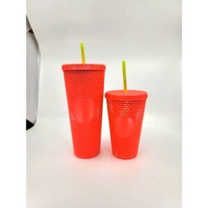 Starbucks 2022 Dragon Fruit pink studded 24oz Venti & 16 oz Grande Tumbler